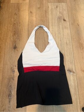 The Limited Kids White, Red & Black Colorblock Halter One-Piece